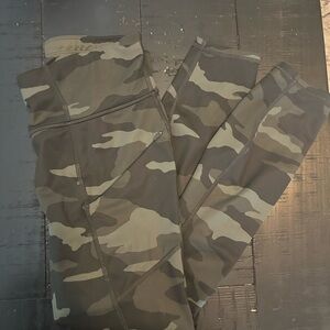 Athleta Camouflage Green and Brown Leggings